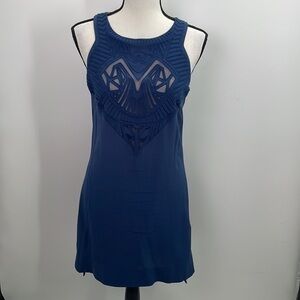 UEC Karen Millen Blue silk lace from mini dress size 6